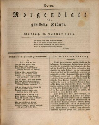 Morgenblatt für gebildete Stände Montag 21. Januar 1828