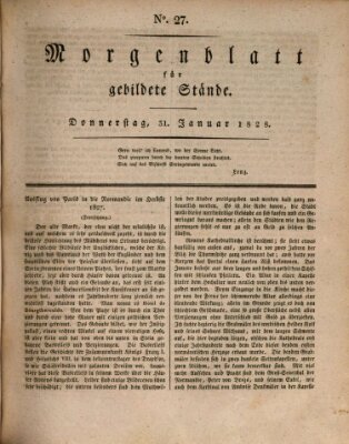 Morgenblatt für gebildete Stände Donnerstag 31. Januar 1828