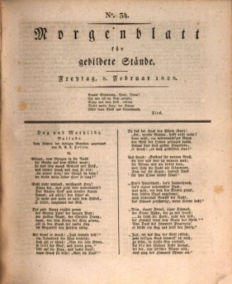 Morgenblatt für gebildete Stände Freitag 8. Februar 1828