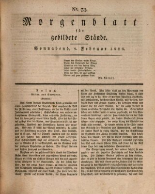 Morgenblatt für gebildete Stände Samstag 9. Februar 1828