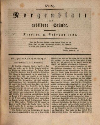 Morgenblatt für gebildete Stände Freitag 15. Februar 1828