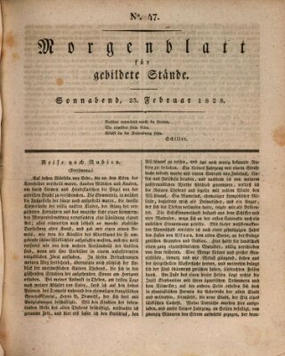 Morgenblatt für gebildete Stände Samstag 23. Februar 1828