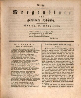 Morgenblatt für gebildete Stände Montag 17. März 1828