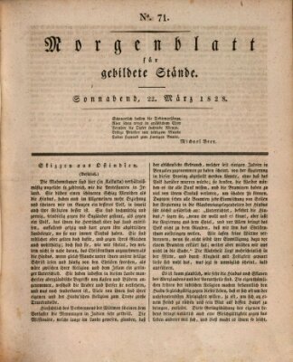 Morgenblatt für gebildete Stände Samstag 22. März 1828