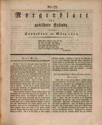 Morgenblatt für gebildete Stände Samstag 29. März 1828