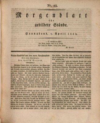 Morgenblatt für gebildete Stände Samstag 5. April 1828