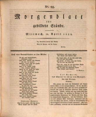 Morgenblatt für gebildete Stände Mittwoch 16. April 1828