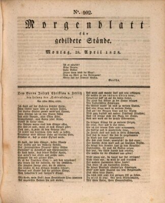 Morgenblatt für gebildete Stände Montag 28. April 1828