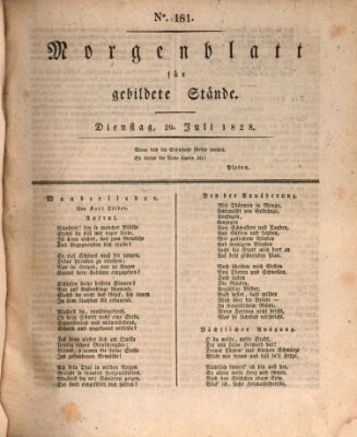 Morgenblatt für gebildete Stände Dienstag 29. Juli 1828