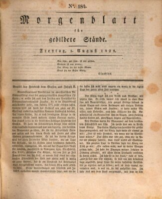 Morgenblatt für gebildete Stände Freitag 1. August 1828