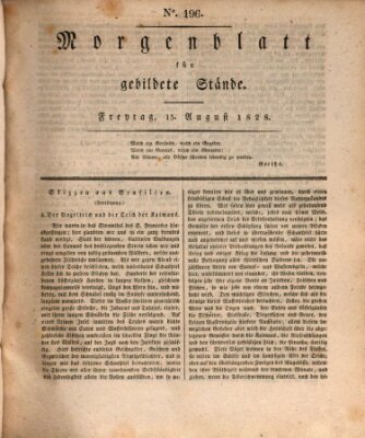 Morgenblatt für gebildete Stände Freitag 15. August 1828