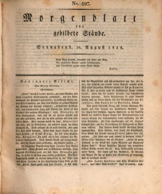 Morgenblatt für gebildete Stände Samstag 16. August 1828