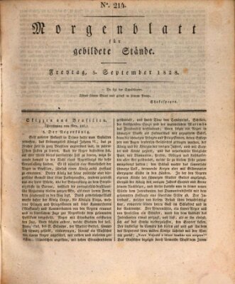 Morgenblatt für gebildete Stände Freitag 5. September 1828