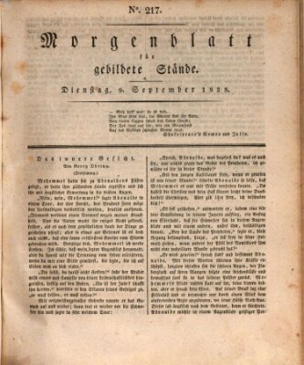 Morgenblatt für gebildete Stände Dienstag 9. September 1828