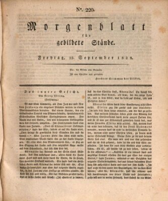 Morgenblatt für gebildete Stände Freitag 12. September 1828