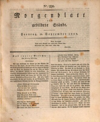Morgenblatt für gebildete Stände Freitag 19. September 1828