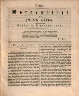 Morgenblatt für gebildete Stände Montag 29. September 1828