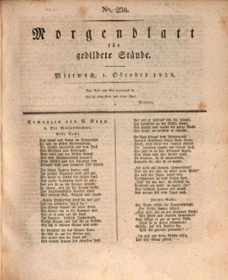 Morgenblatt für gebildete Stände Mittwoch 1. Oktober 1828