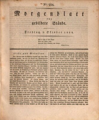 Morgenblatt für gebildete Stände Freitag 3. Oktober 1828