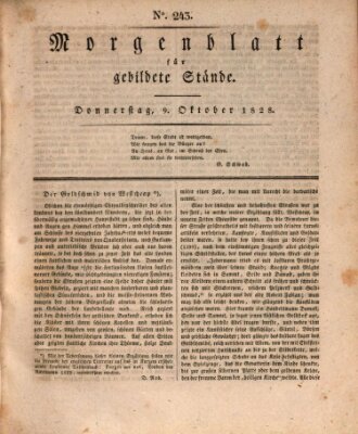 Morgenblatt für gebildete Stände Donnerstag 9. Oktober 1828