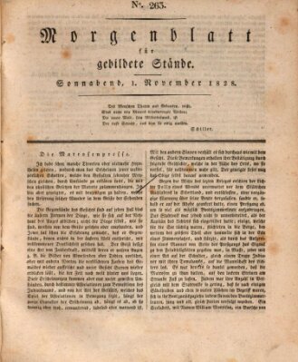 Morgenblatt für gebildete Stände Samstag 1. November 1828