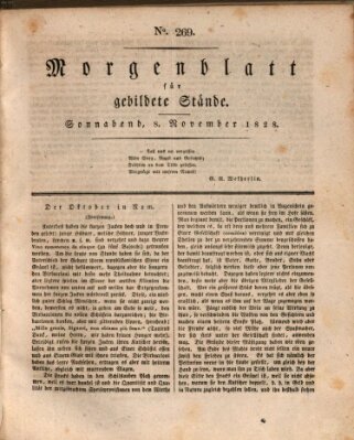 Morgenblatt für gebildete Stände Samstag 8. November 1828