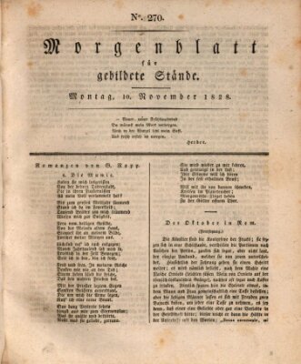 Morgenblatt für gebildete Stände Montag 10. November 1828