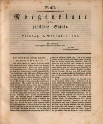 Morgenblatt für gebildete Stände Dienstag 18. November 1828