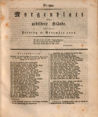 Morgenblatt für gebildete Stände Freitag 21. November 1828