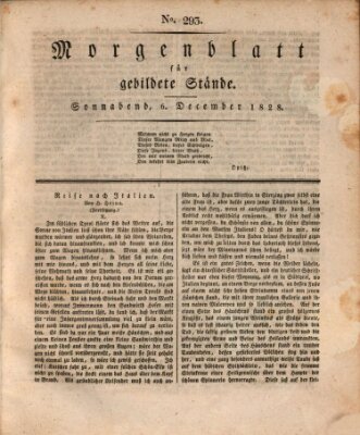 Morgenblatt für gebildete Stände Samstag 6. Dezember 1828