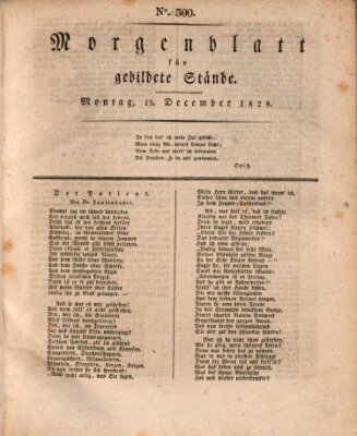 Morgenblatt für gebildete Stände Montag 15. Dezember 1828