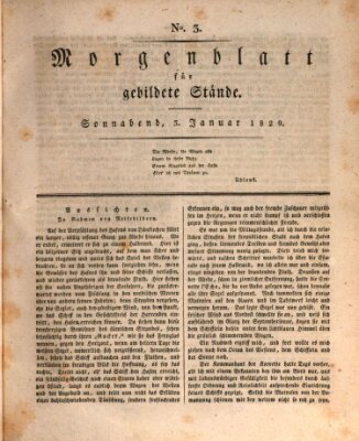 Morgenblatt für gebildete Stände Samstag 3. Januar 1829