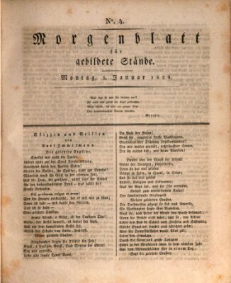 Morgenblatt für gebildete Stände Montag 5. Januar 1829