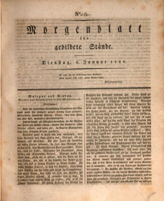 Morgenblatt für gebildete Stände Dienstag 6. Januar 1829