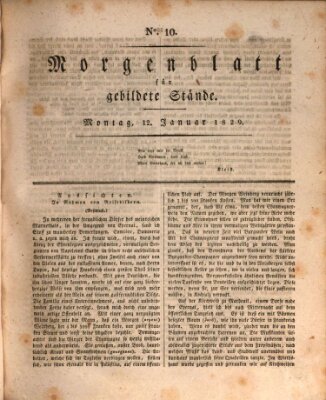 Morgenblatt für gebildete Stände Montag 12. Januar 1829