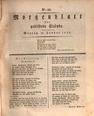 Morgenblatt für gebildete Stände Montag 19. Januar 1829