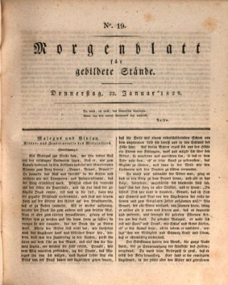 Morgenblatt für gebildete Stände Donnerstag 22. Januar 1829