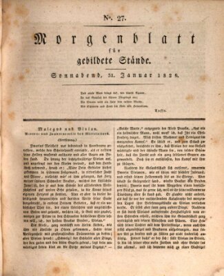 Morgenblatt für gebildete Stände Samstag 31. Januar 1829