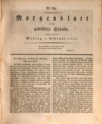 Morgenblatt für gebildete Stände Montag 9. Februar 1829