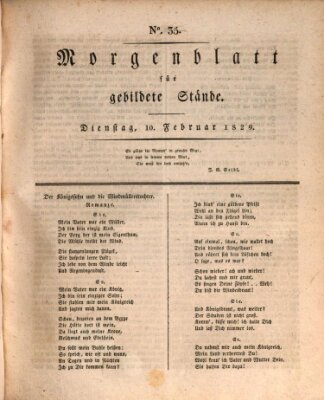 Morgenblatt für gebildete Stände Dienstag 10. Februar 1829