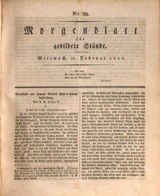 Morgenblatt für gebildete Stände Mittwoch 11. Februar 1829