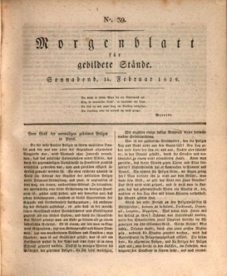 Morgenblatt für gebildete Stände Samstag 14. Februar 1829