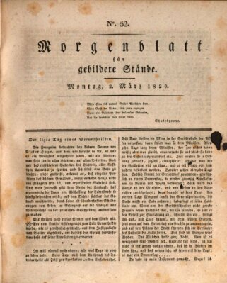 Morgenblatt für gebildete Stände Montag 2. März 1829