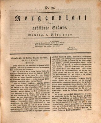 Morgenblatt für gebildete Stände Montag 9. März 1829