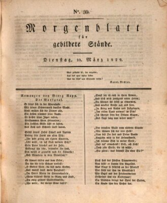 Morgenblatt für gebildete Stände Dienstag 10. März 1829