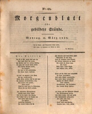 Morgenblatt für gebildete Stände Montag 16. März 1829