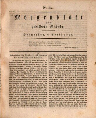 Morgenblatt für gebildete Stände Donnerstag 9. April 1829