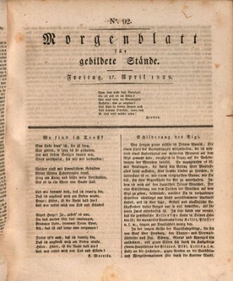 Morgenblatt für gebildete Stände Freitag 17. April 1829