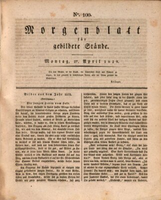 Morgenblatt für gebildete Stände Montag 27. April 1829