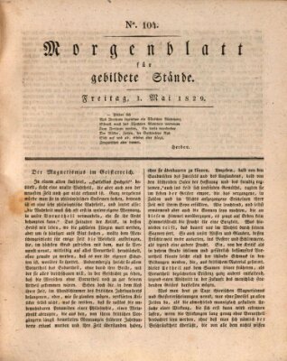 Morgenblatt für gebildete Stände Freitag 1. Mai 1829